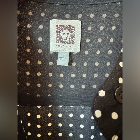 Anne Klein Polka Dot black and white Blouse - Picture 11 of 14